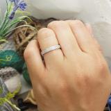 0.22 Carat (ctw) 10K White Gold Round White Diamond Ladies Double Row Anniversary Wedding Band 1/5 CT