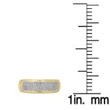 0.30 Carat (ctw) 10K Yellow Gold Round White Diamond Men's Micro Pave Hip Hop Wedding Band 1/3 CT