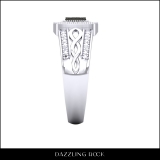 0.25 Carat (ctw) Sterling Silver Round Cut Black & White Diamond Ladies Bridal Swirl Cluster milgrain Engagement Ring 1/4 CT