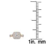 0.85 Carat (ctw) 18K Rose Gold Round Cut White Diamond Ladies Swirl Bridal Halo Engagement Ring