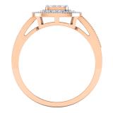 0.45 Carat (ctw) 10K Rose Gold Round Cut White Diamond Ladies Cluster Style Milgrain Bridals Engagement Ring 1/2