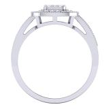 0.45 Carat (ctw) 10K White Gold Round Cut White Diamond Ladies Cluster Style Milgrain Bridals Engagement Ring 1/2