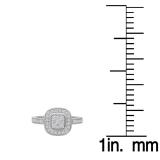 0.45 Carat (ctw) 10K White Gold Round Cut White Diamond Ladies Cluster Style Milgrain Bridals Engagement Ring 1/2