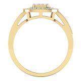 0.45 Carat (ctw) 10K Yellow Gold Round Cut White Diamond Ladies Cluster Style Milgrain Bridals Engagement Ring 1/2