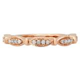 0.20 Carat (ctw) 10K Rose Gold Round White Diamond Ladies Vintage Style Anniversary Wedding Stackable Band