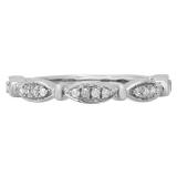 0.20 Carat (ctw) 10K White Gold Round White Diamond Ladies Vintage Style Anniversary Wedding Stackable Band