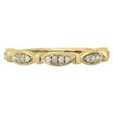 0.20 Carat (ctw) 10K Yellow Gold Round White Diamond Ladies Vintage Style Anniversary Wedding Stackable Band