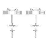 0.40 Carat (ctw) 10K White Gold Round Cut White Diamond Ladies Cluster Flower Stud Earrings