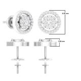 0.40 Carat (ctw) 10K White Gold Round Cut White Diamond Ladies Cluster Flower Stud Earrings