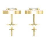 0.40 Carat (ctw) 10K Yellow Gold Round Cut White Diamond Ladies Cluster Flower Stud Earrings