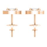 0.40 Carat (ctw) 14K Rose Gold Round Cut White Diamond Ladies Cluster Flower Stud Earrings