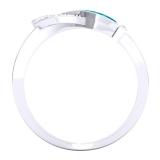 0.40 Carat (ctw) Sterling Silver Round Blue & White Diamond Ladies Fashion Cocktail Right Hand Band