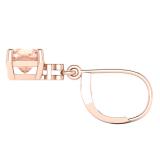 1.95 Carat (ctw) 14K Rose Gold Cushion Cut Morganite & Round White Diamond Ladies Dangling Drop Earrings 2 CT