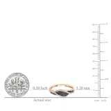 0.22 Carat (ctw) 10K Rose Gold Round Black & White Diamond Ladies Cocktail Right Hand Ring 1/4 CT