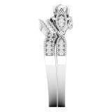 0.50 Carat (ctw) 10K White Gold Round White Diamond Ladies Milgrain Bridal Engagement Ring With Matching Band Set 1/2 CT