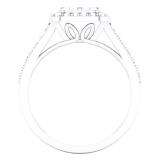 0.95 Carat (ctw) 10K White Gold Round White Diamond Ladies Split Shank Engagement Ring 1 CT