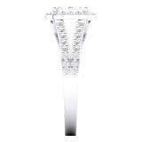 0.95 Carat (ctw) 10K White Gold Round White Diamond Ladies Split Shank Engagement Ring 1 CT