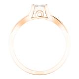 0.25 Carat (ctw) 10K Rose Gold Princess Cut White Diamond Ladies Bridal Promise Ring 1/2 CT