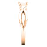 0.25 Carat (ctw) 10K Rose Gold Princess Cut White Diamond Ladies Bridal Promise Ring 1/2 CT
