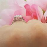 0.50 Carat (ctw) 10K White Gold Princess & Round Cut White Diamond Ladies Cluster Style Engagement Ring 1/2 CT