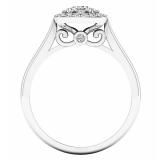0.50 Carat (ctw) 14K White Gold Princess & Round Cut White Diamond Ladies Cluster Style Engagement Ring 1/2 CT