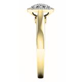 0.50 Carat (ctw) 14K Yellow Gold Princess & Round Cut White Diamond Ladies Cluster Style Engagement Ring 1/2 CT