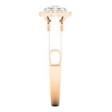 0.25 Carat (ctw) 14K Rose Gold Princess & Round Cut White Diamond Ladies Cluster Style Engagement Ring 1/4 CT