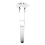 0.25 Carat (ctw) 14K White Gold Princess & Round Cut White Diamond Ladies Cluster Style Engagement Ring 1/4 CT