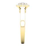 0.25 Carat (ctw) 18K Yellow Gold Princess & Round Cut White Diamond Ladies Cluster Style Engagement Ring 1/4 CT