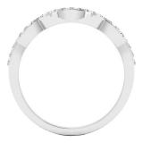 0.15 Carat (ctw) 10K White Gold Round White Diamond Ladies Wedding Stackable Band Contour Ring