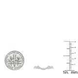 0.15 Carat (ctw) 10K White Gold Round White Diamond Ladies Wedding Stackable Band Contour Ring