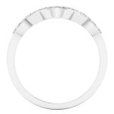 0.10 Carat (ctw) 10K White Gold Round Cut White Diamond Ladies Anniversary Wedding Stackable Band Contour Guard Ring 1/10 CT