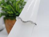 0.10 Carat (ctw) 10K White Gold Round Cut White Diamond Ladies Anniversary Wedding Stackable Band Contour Guard Ring 1/10 CT