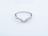 0.10 Carat (ctw) 10K White Gold Round Cut White Diamond Ladies Anniversary Wedding Stackable Band Contour Guard Ring 1/10 CT