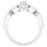 0.70 Carat (ctw) 10K White Gold Round Cut Diamond Ladies Bridal Vintage Style Halo Engagement Ring With Matching Band Set 3/4 CT