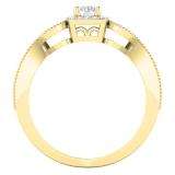 0.70 Carat (ctw) 14K Yellow Gold Round Cut Diamond Ladies Bridal Vintage Style Halo Engagement Ring With Matching Band Set 3/4 CT