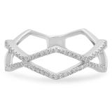 0.15 Carat (ctw) Sterling Silver Round Cut White Diamond Ladies Fashion Anniversary Wedding Band
