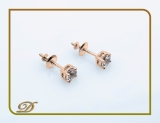 0.45 Carat (ctw) 18K Rose Gold Round Cut Morganite Ladies Solitaire Stud Earrings 1/2 CT