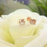1.50 Carat (ctw) 14K Rose Gold Round Cut Morganite Ladies Solitaire Stud Earrings 1 1/2 CT