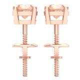 2.00 Carat (ctw) 14K Rose Gold Round Cut Morganite Ladies Solitaire Stud Earrings 2 CT