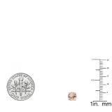 0.95 Carat (ctw) 14K Rose Gold Round Cut Morganite Ladies Solitaire Stud Earrings 1 CT