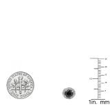 0.90 Carat (ctw) Sterling Silver Round Black & White Diamond Ladies Halo Style Stud Earrings