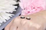 0.35 Carat (ctw) Sterling Silver Round Cut Black Diamond Huggie Hoop Earrings 1/3 CT
