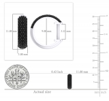 0.35 Carat (ctw) Sterling Silver Round Cut Black Diamond Huggie Hoop Earrings 1/3 CT