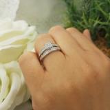 0.10 Carat (ctw) 10K White Gold Round Cut White Diamond Ladies Bridal Engagement Ring With Matching Wedding Band Set 1/10 CT