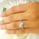 1.00 Carat (ctw) 10K White Gold Round White Diamond Ladies Two Stone Bypass Style Bridal Engagement Ring 1 CT