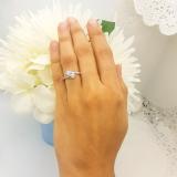 1.00 Carat (ctw) 10K White Gold Round White Diamond Ladies Two Stone Bypass Style Bridal Engagement Ring 1 CT