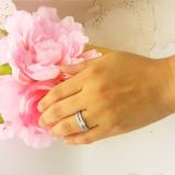 0.35 Carat (ctw) 10K White Gold Princess & Round Cut White Diamond Ladies Bridal Engagement Ring With Matching Band Set 1/3 CT