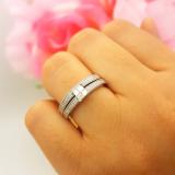 0.35 Carat (ctw) 10K White Gold Princess & Round Cut White Diamond Ladies Bridal Engagement Ring With Matching Band Set 1/3 CT