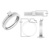0.35 Carat (ctw) 10K White Gold Princess & Round Cut White Diamond Ladies Bridal Engagement Ring With Matching Band Set 1/3 CT